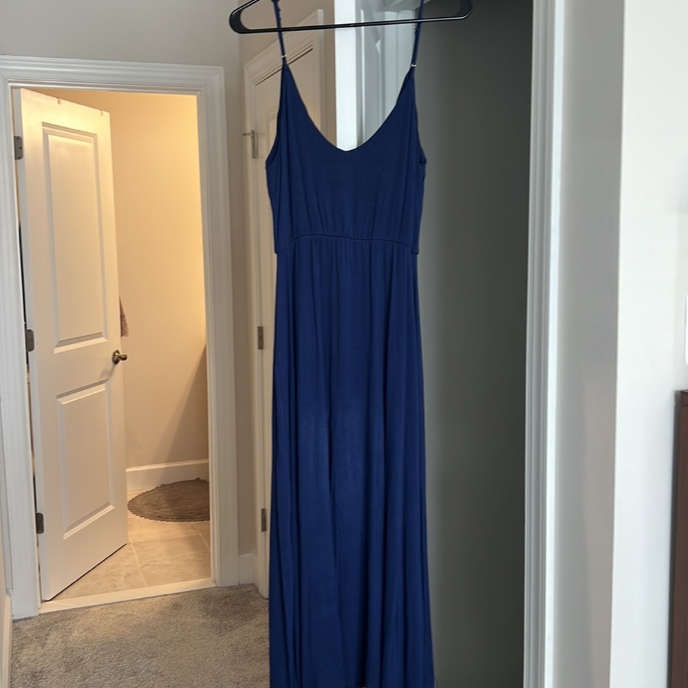 Lulu’s slinky jersey dress; blue, size S - Picture 4 of 6